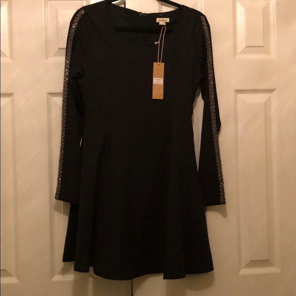 NWT Love Riche dress with beaded long sleeves